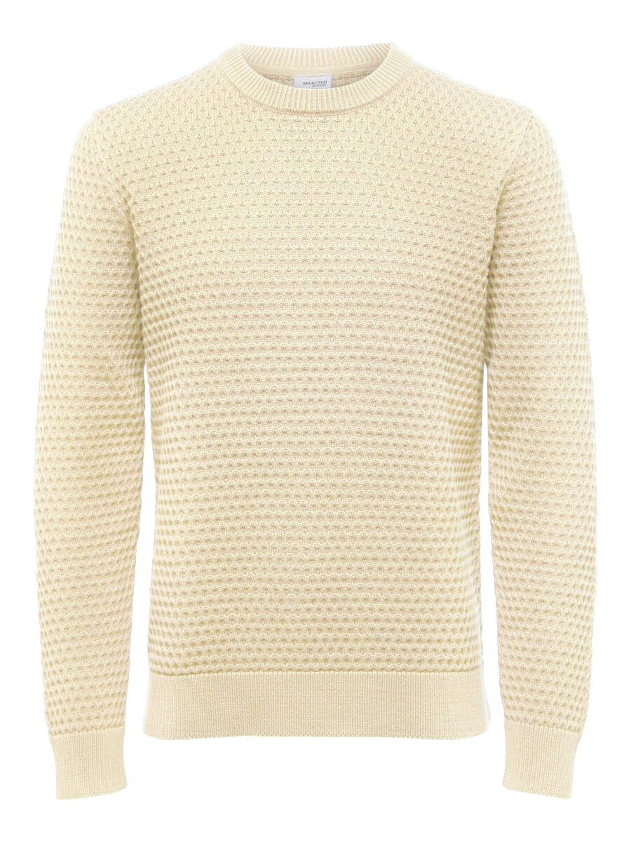 Buy Selected Homme Remy Structure Knit Cloud Cream - Scandinavian ...