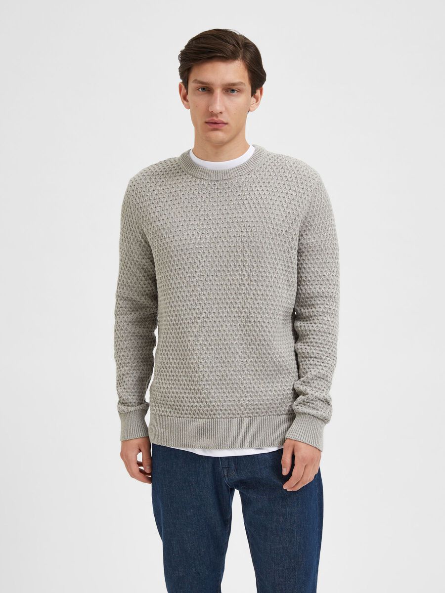 Buy Selected Homme Remy Structure Knit Ghost Gray - Scandinavian ...