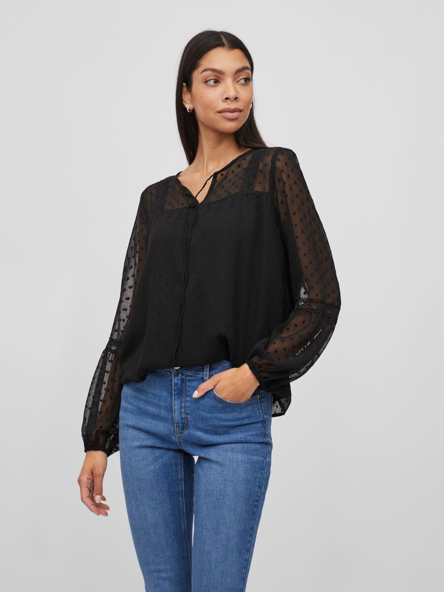 Buy Vila Edee Top Black - Scandinavian Fashion Store