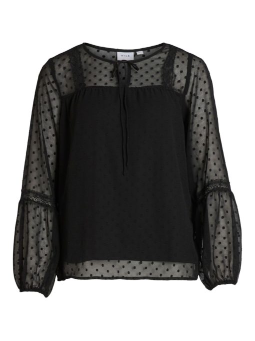 Buy Vila Edee Top Black - Scandinavian Fashion Store