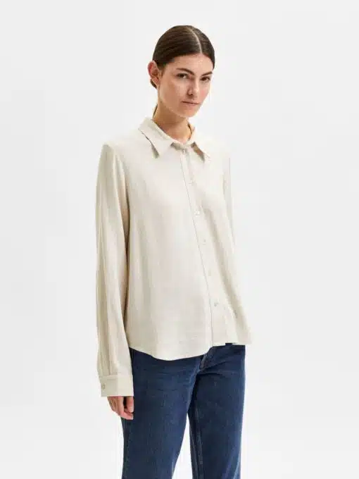Selected Femme Viva Shirt Sandshell