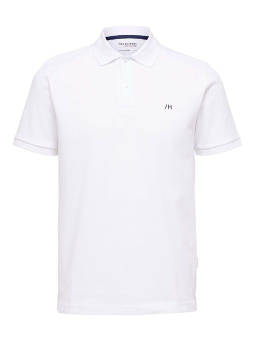 Buy Selected Homme Dante SS Polo Bright White - Scandinavian Fashion Store