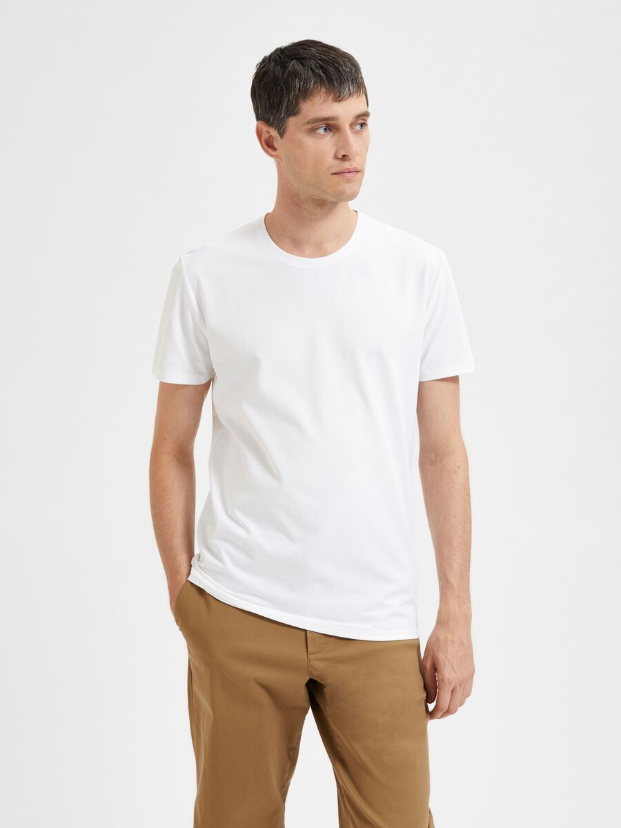 Buy Selected Homme Ael O-Neck T-shirt White - Scandinavian Fashion Store