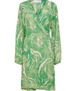 Selected Femme Fiola Wrap Dress Absinthe Green