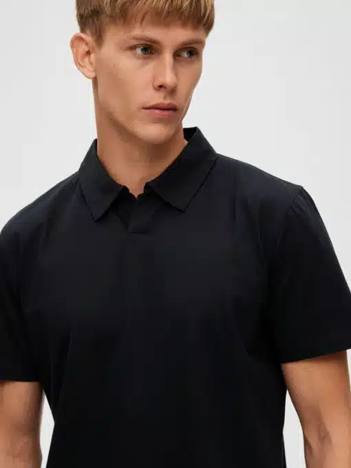 Selected Homme Hector Merc Polo Shirt Black