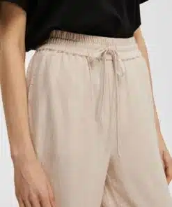 Selected Femme Viva-Gulia Linen Pants Sandshell