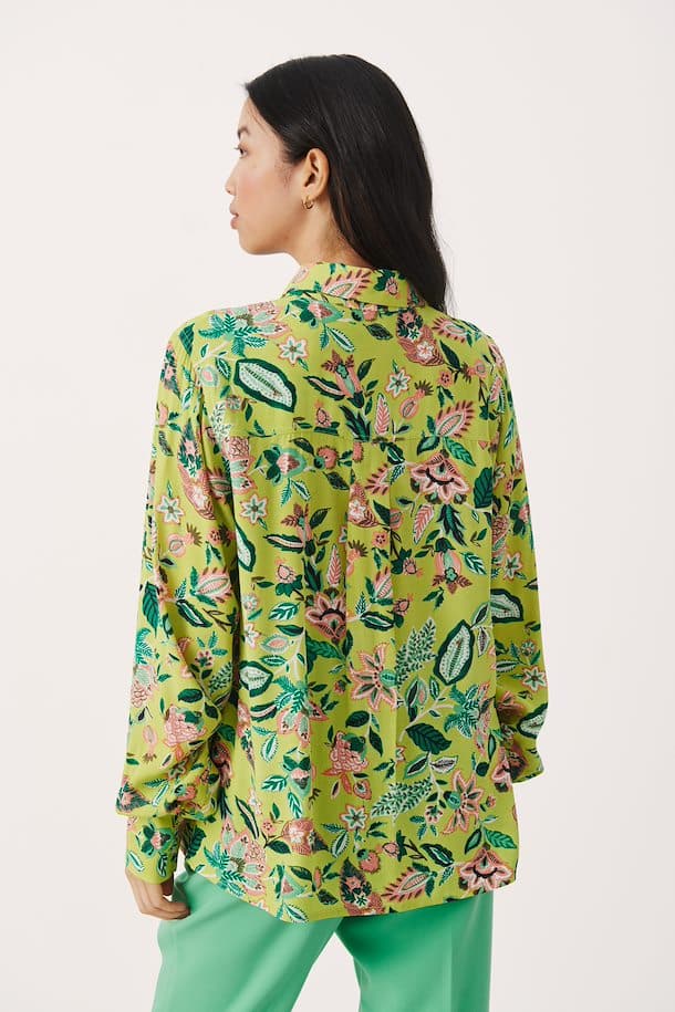 Buy Part Two Sabila Shirt Green Oasis Craft Flower - Scandinavian ...
