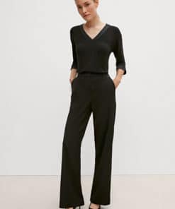 Comma, Wide Leg Trousers Black