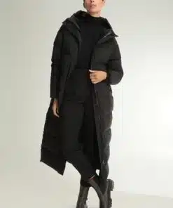 Hetrego Helena Black Zipped Coat Black