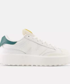 New Balance CT302  White With Vintage Teal And Maize