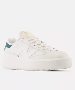 New Balance CT302 White With Vintage Teal And Maize