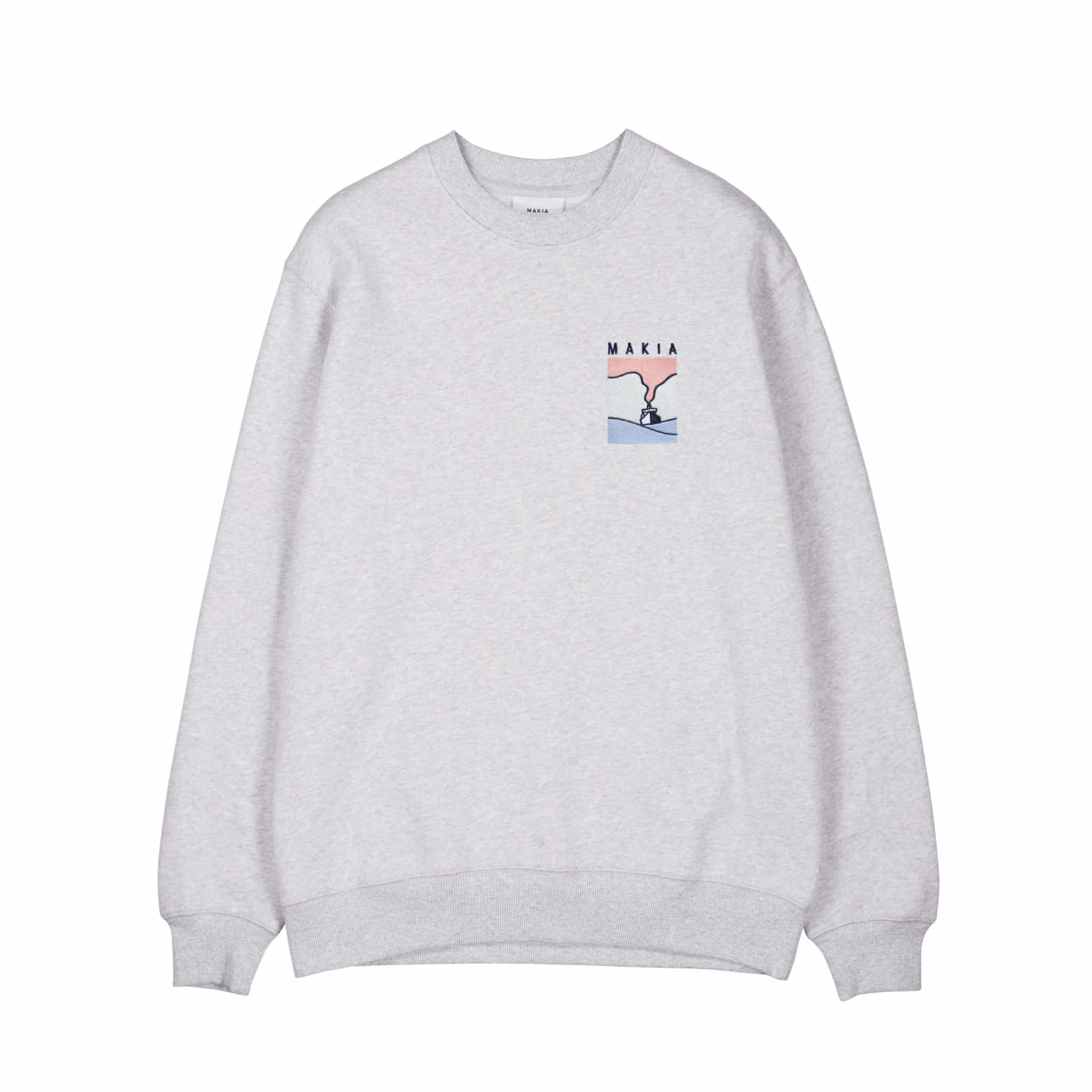 Buy Makia Steamer Sweatshirt Light Grey - Scandinavian Fashion Store