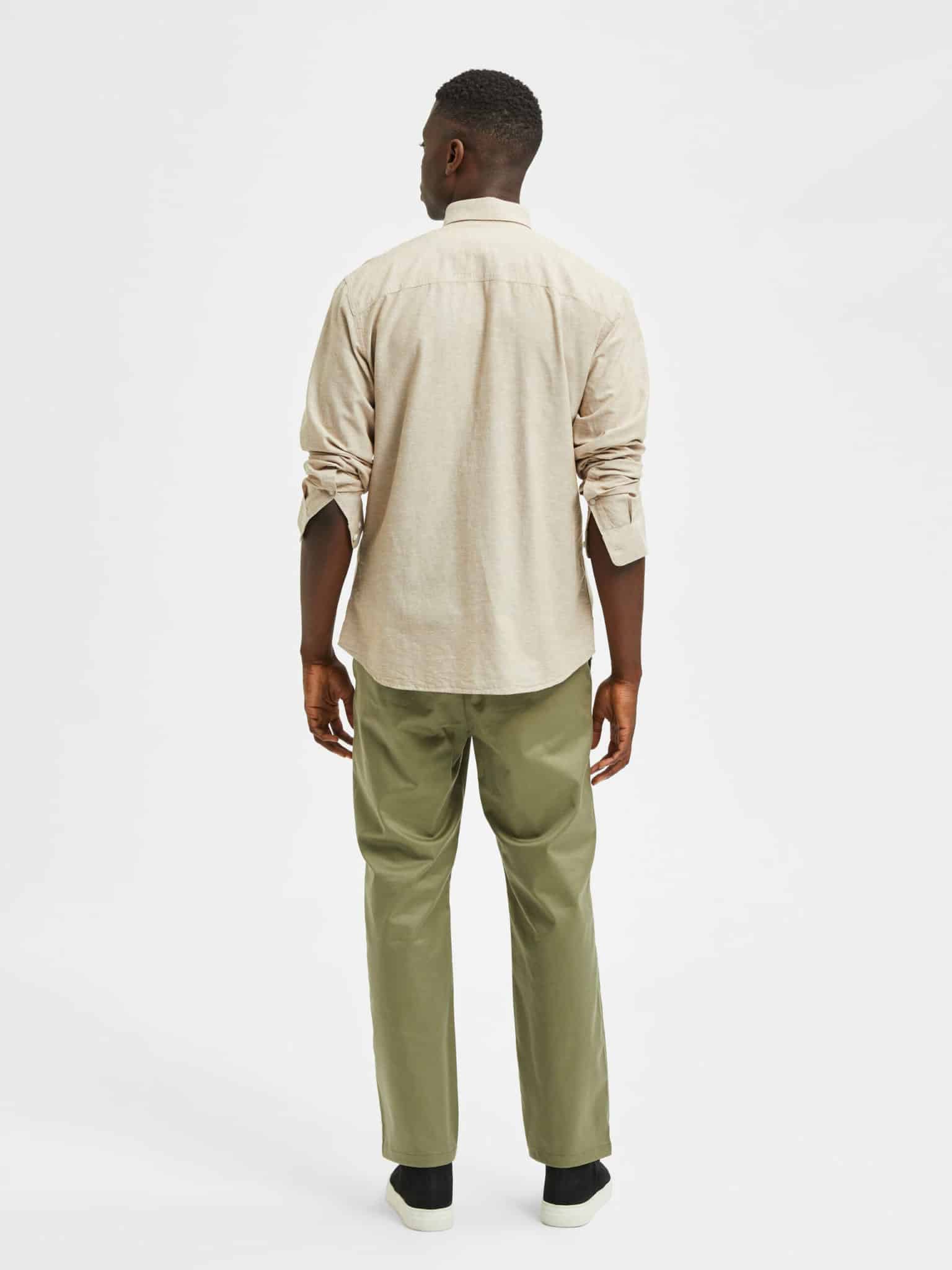 Buy Selected Homme Linen Shirt Kelp - Scandinavian Fashion Store