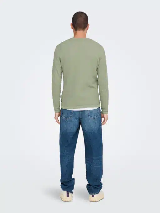 Only & Sons Panter Structure Knit Seagrass Green