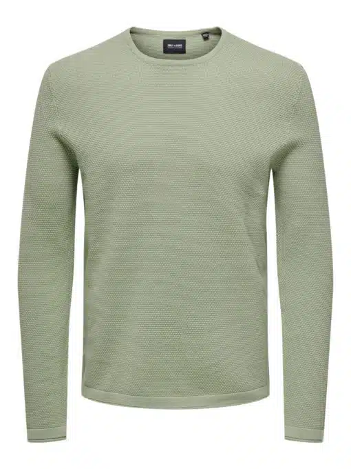Only & Sons Panter Structure Knit Seagrass Green