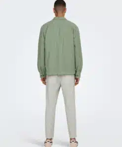Only & Sons Kennet Linen Overshirt Green