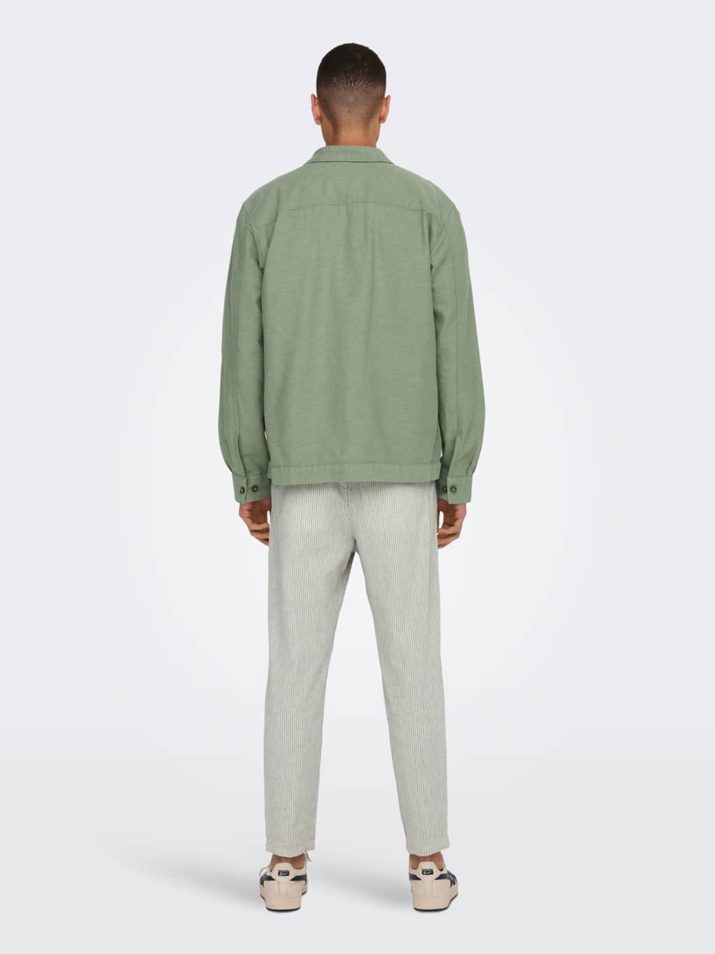 Buy Only & Sons Kennet Linen Overshirt Green - Scandinavian Fashion Store