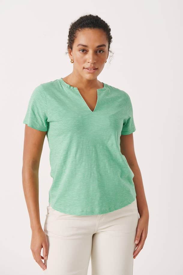 Buy Women's T-Shirts Green Stripe Tops Online