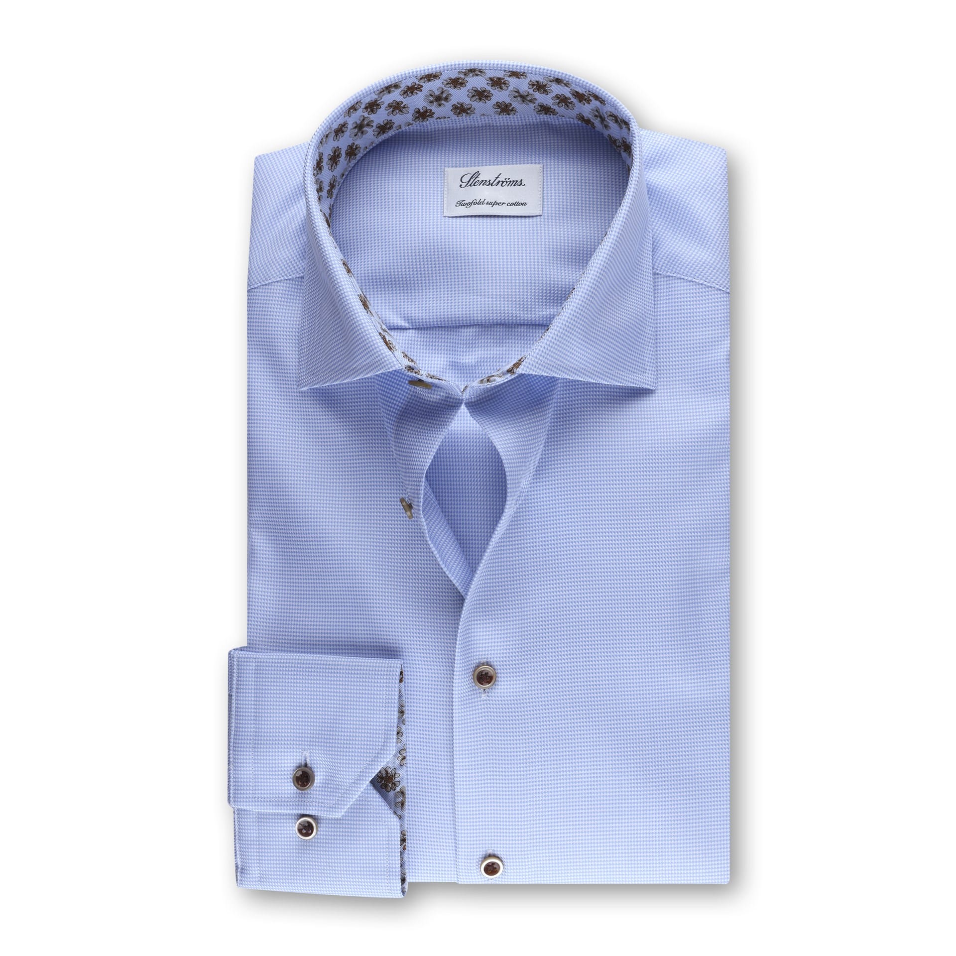 Buy Stenströms Light blue Contrast Twill Shirt - Scandinavian Fashion Store