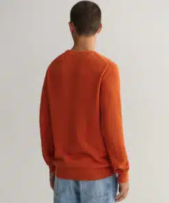 Gant Cotton Pique Sweater Pumpkin Orange