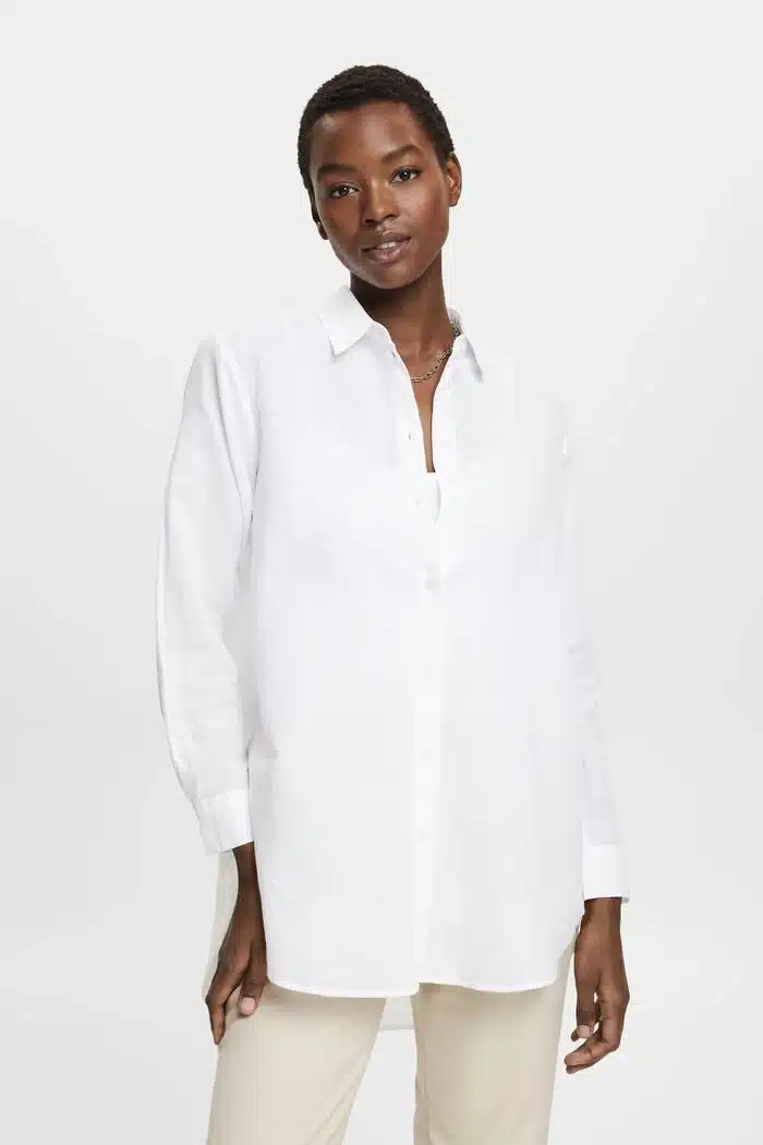 thema gebouw krijgen Buy Esprit Linen Blouse White - Scandinavian Fashion Store