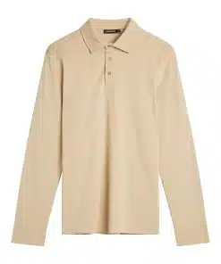 J.Lindeberg Asher Long Sleeve Polo Shirt Safari Beige