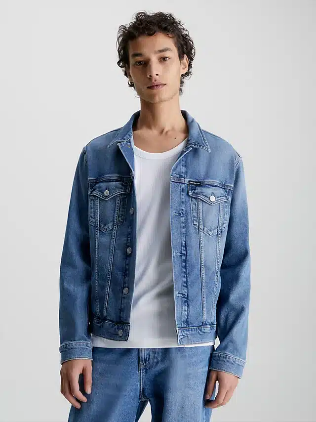 Buy Calvin Klein Men Blue Stone Wash Omega Bomber Denim Jacket  NNNOWcom