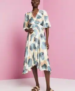 Esprit Print Dress Cream Beige
