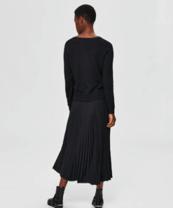 Selected Femme Alexis Midi Skirt Black