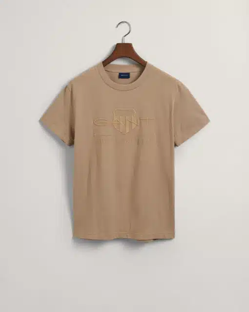 Gant Tonal Archive Shield T-shirt Concrete Beige