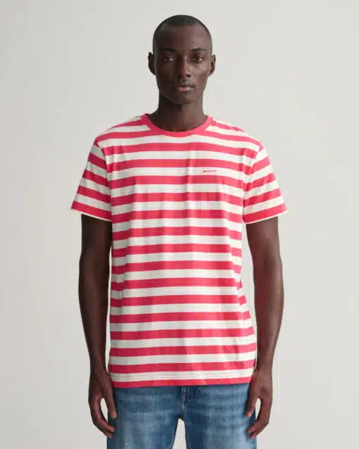 Gant Multistripe T-shirt Magenta Pink