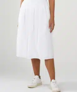 Knowledge Cotton Apparel Poplin Elastic Waist Skirt Bright White