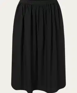 Knowledge Cotton Apparel Poplin Elastic Waist Skirt Black Jet