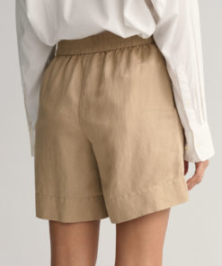 Gant Woman Linen Blend Pull-On Shorts Horn Beige