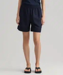 Gant Woman Linen Blend Pull-On Shorts Evening Blue