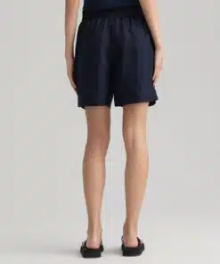 Gant Woman Linen Blend Pull-On Shorts Evening Blue