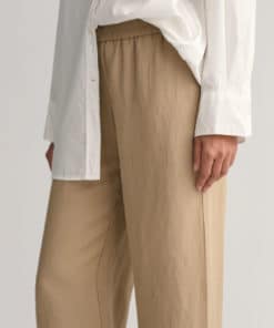 Linen-blend Pull-on Pants