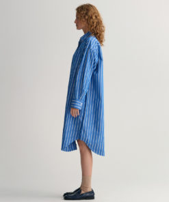 Gant Woman Striped Shirt Dress Lapis Blue