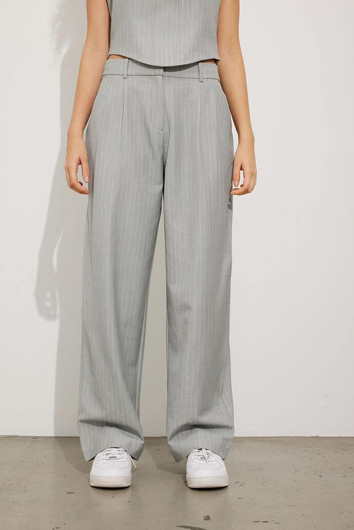 Grey on sale pinstripe pants