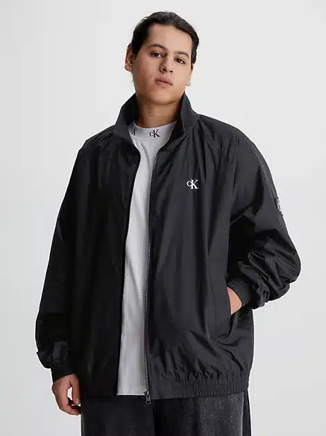 Calvin Klein Lightweight Jacket - Monogram Off Placed - CK Black