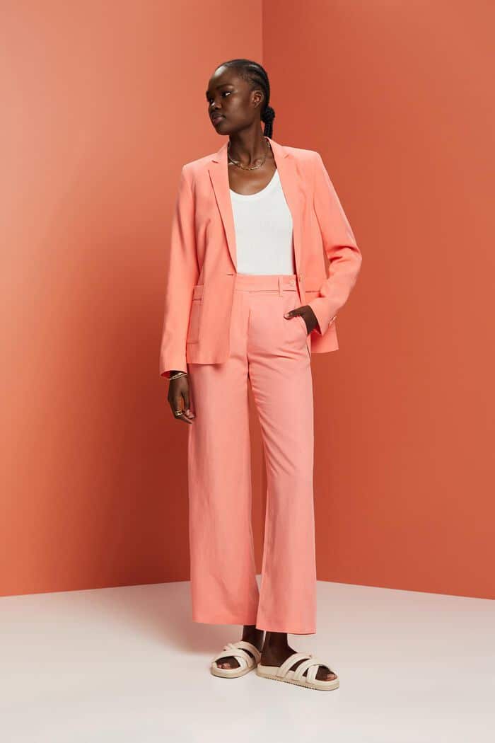 Coral Pink Pants Suit for Women Office Pant Suit Set Women  Etsy Finland