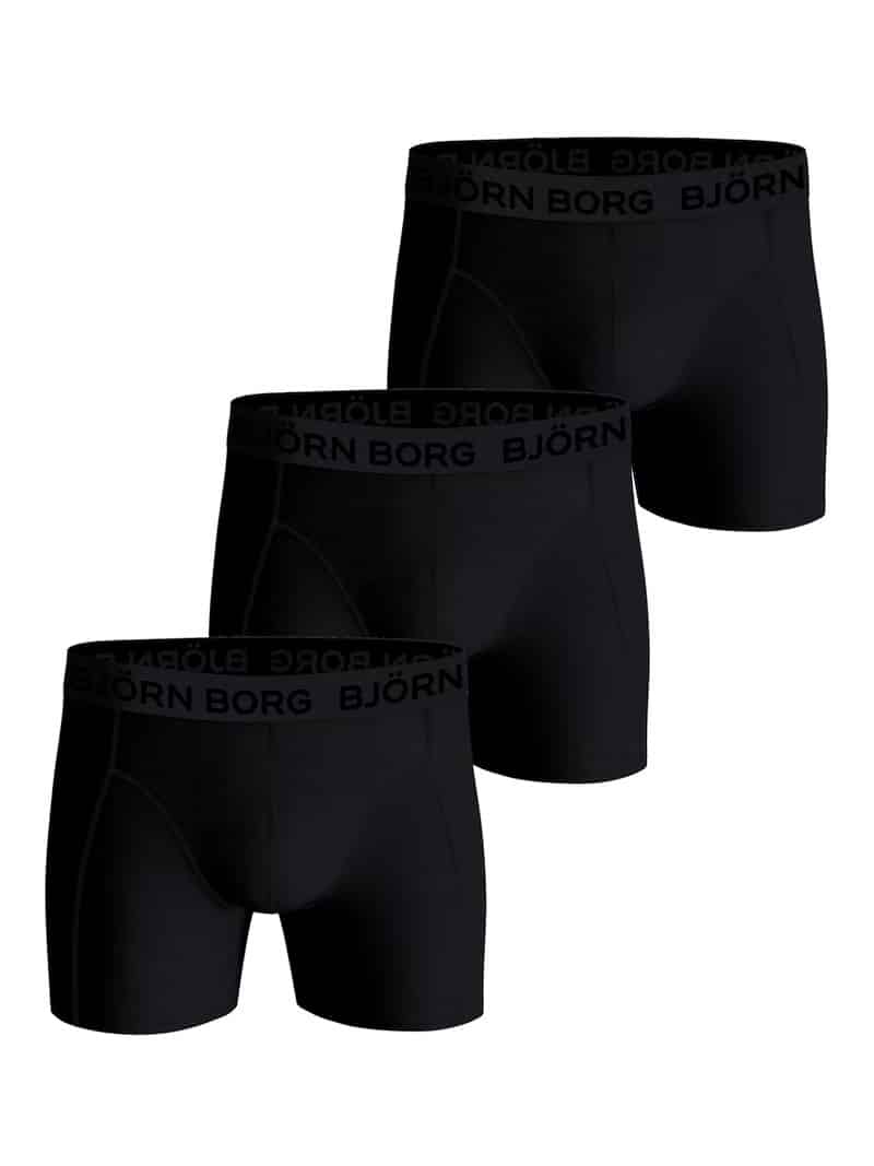 Buy Björn Borg Cotton Stretch Boxer 3-Pack Black - Scandinavian Fashion ...