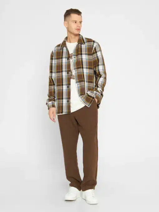 Knowledge Cotton Apparel Regular Fit Big Checked Shirt Brown Check