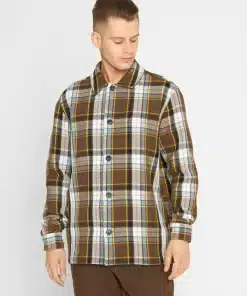 Knowledge Cotton Apparel Regular Fit Big Checked Shirt Brown Check