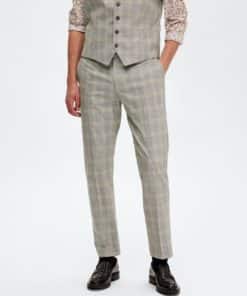 Selected Homme Slim-Neil Check Trousers Sand
