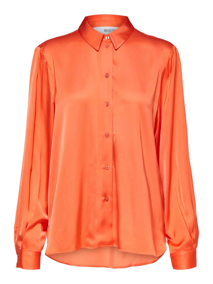 Buy Selected Femme Franziska Satin Shirt Emberglow - Scandinavian ...