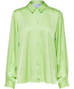 Selected Femme Franziska Satin Shirt Sharp Green