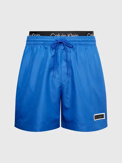 Calvin Klein Double Waistband Swim Shorts Mid Azure Blue