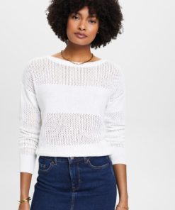 Esprit Pointelle Sweater White