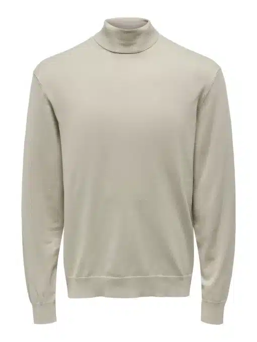 Only & Sons Wyler Life Roll Neck Silver Lining